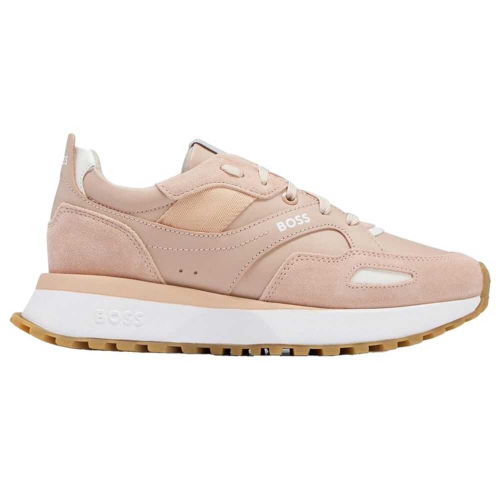 Boss Womens/Ladies Leather Sneakers / Light Beige